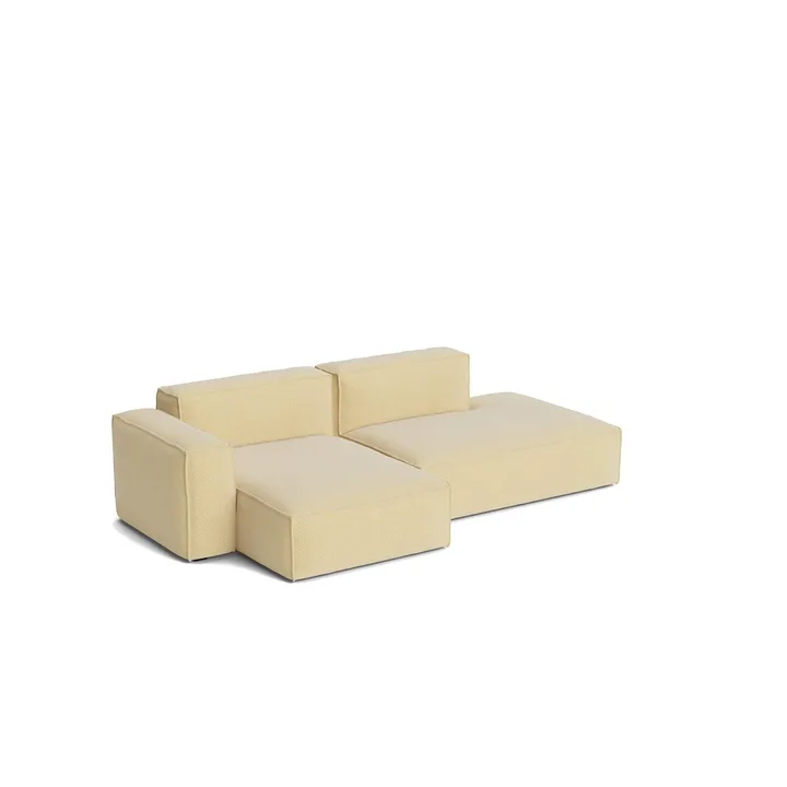 Mags Soft Low Armrest sohva 2,5-istuttava yhdistelmä 3 - Tartaglia Ocre white, vasemmalle sijoitettu, irrotettava päällinen - HAY