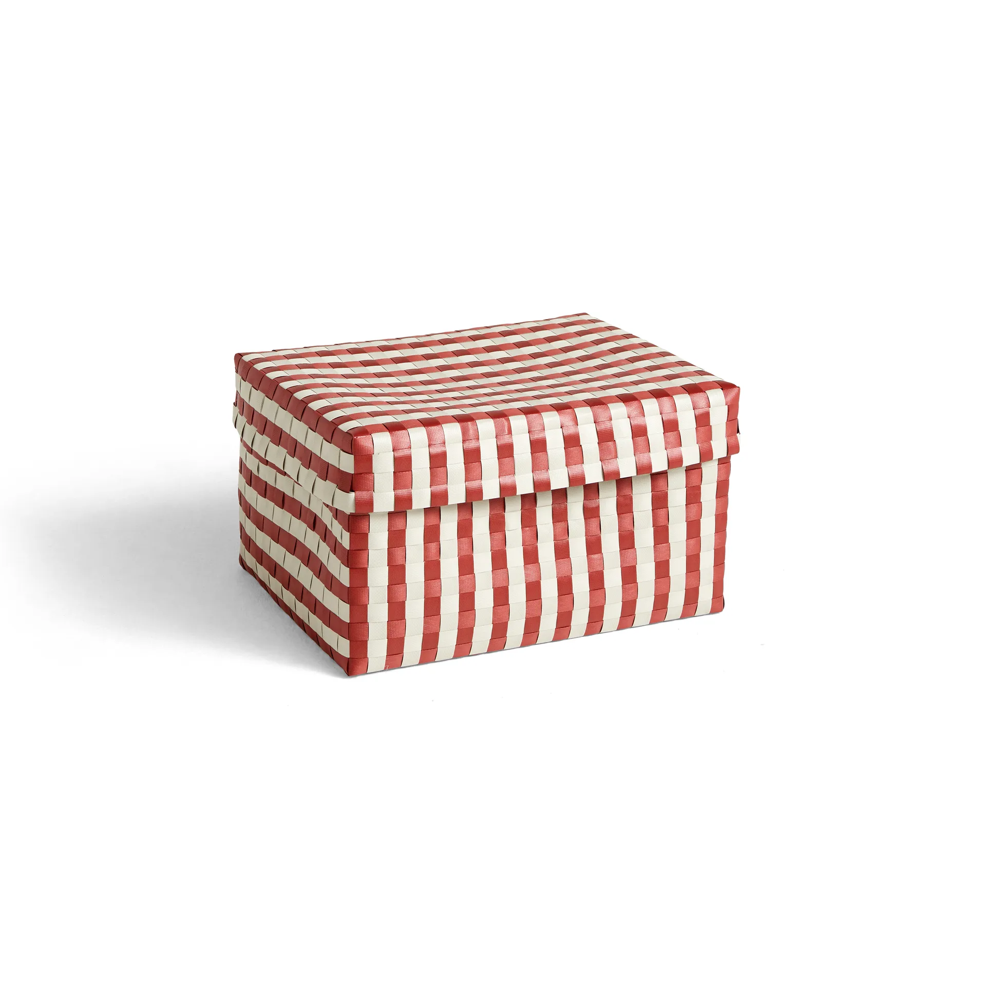 Maxim Stripe Box -säilytyskori L 26,5x35,5 cm, Röd-sand HAY