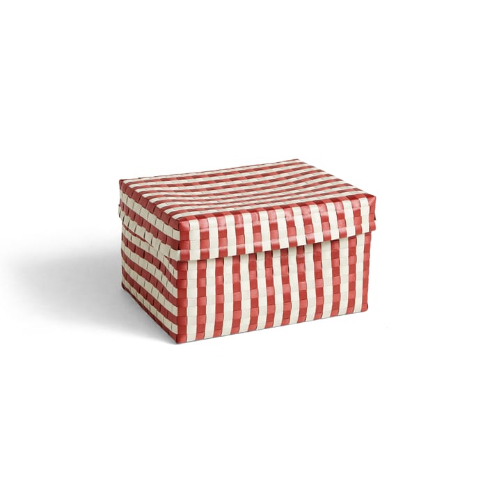 Maxim Stripe Box -säilytyskori L 26,5x35,5 cm - Röd-sand - HAY