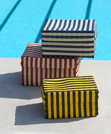 Maxim Stripe Box -säilytyskori L 26,5x35,5 cm - Röd-sand - HAY