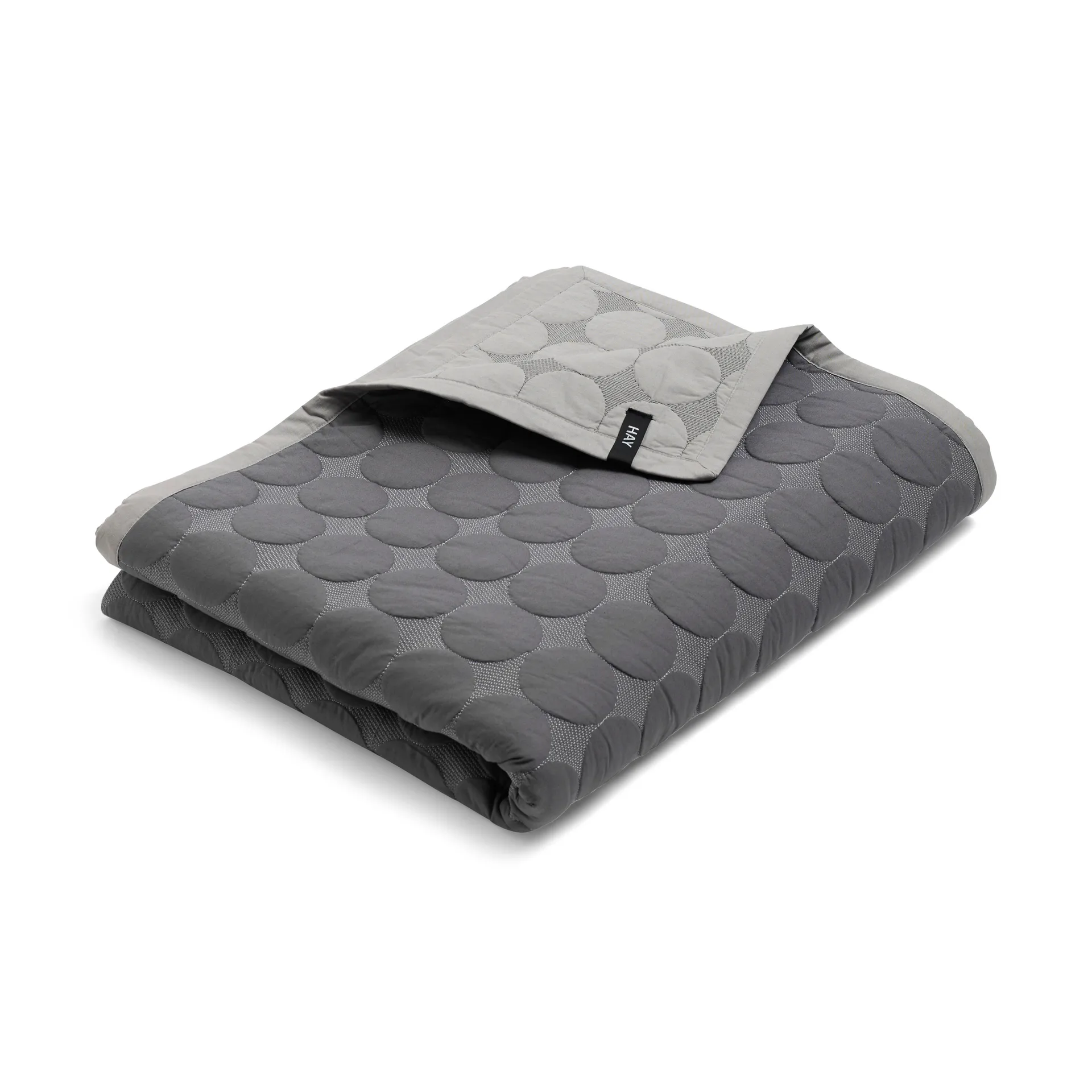 Mega Dot päiväpeite organic 195x245 cm, Dark grey HAY