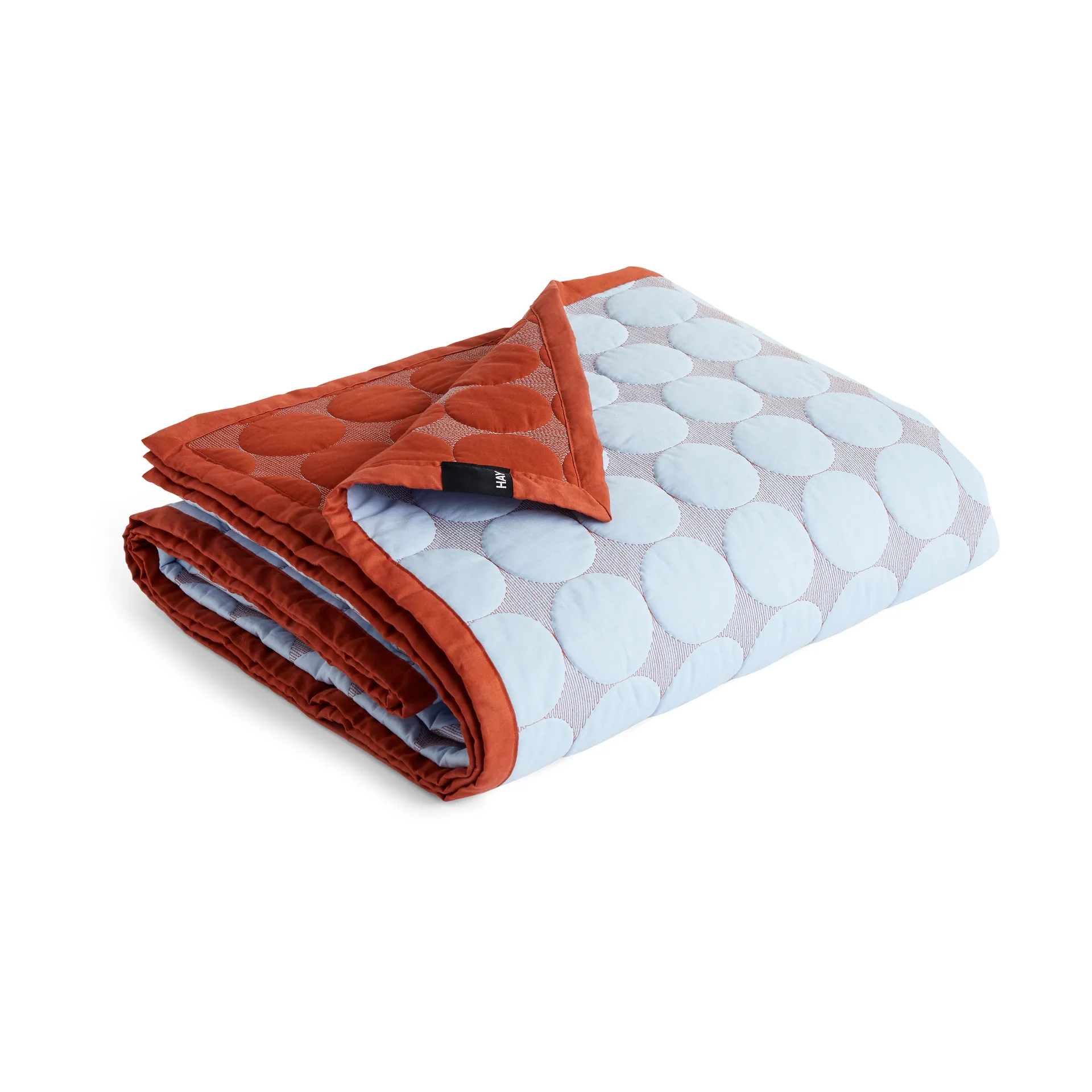 Mega Dot päiväpeitto organic 260x260 cm, Light blue HAY