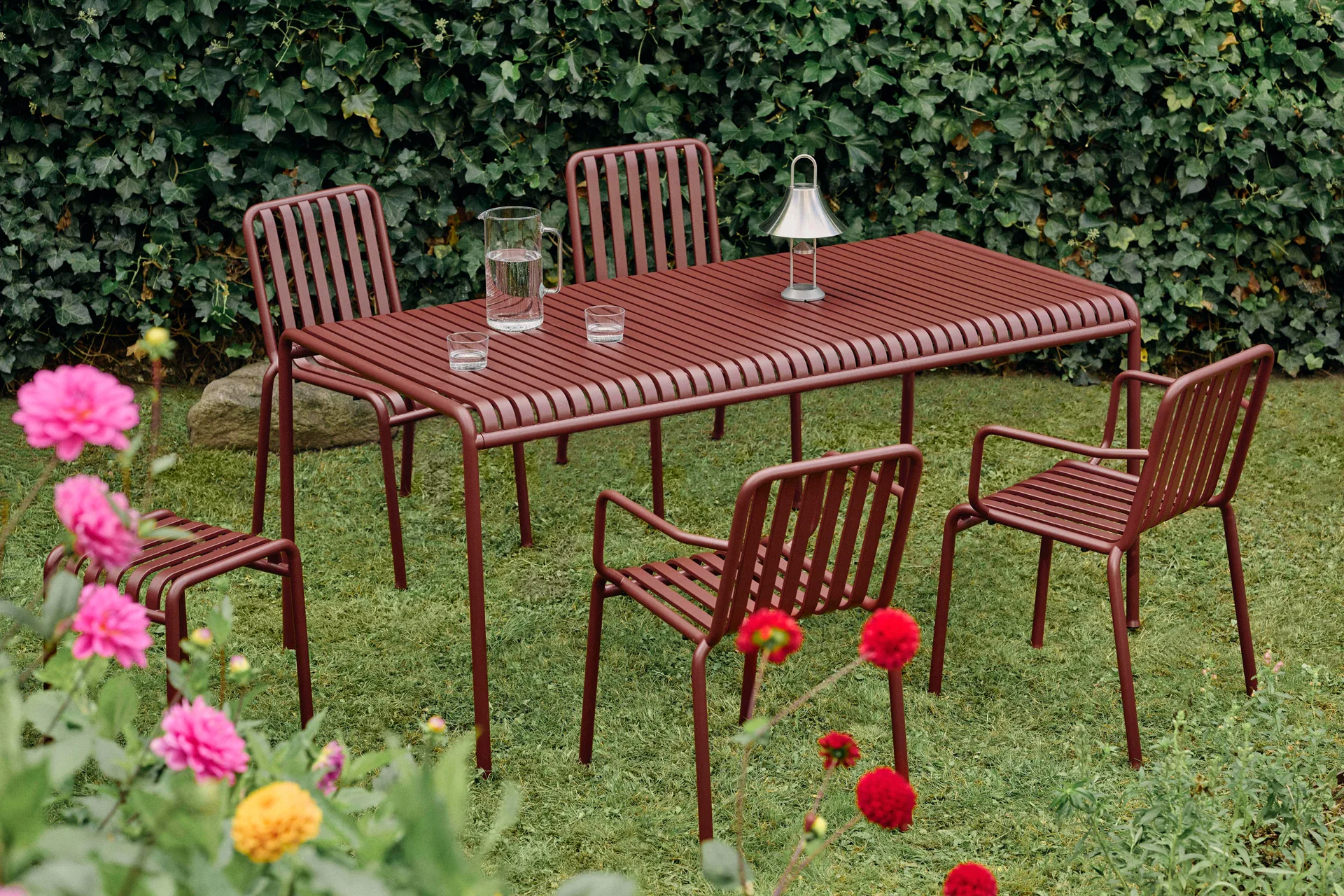 Mousqueton kannettava pöytävalaisin 30,5 cm, Brushed stainless steel HAY