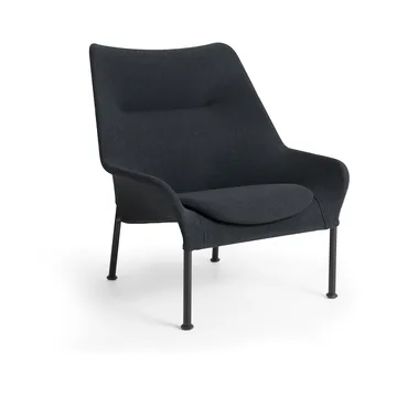 O2 Lounge Chair nojatuoli - Soft black peilitettu teräs - HAY