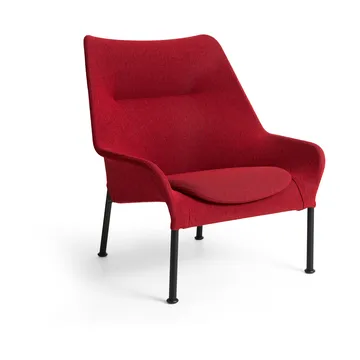 O2 Lounge Chair nojatuoli - Soft red-musta-lakattu teräs - HAY