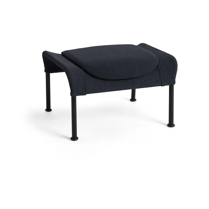 O2 Ottoman jalkarahi - Soft black peilitettu teräs - HAY