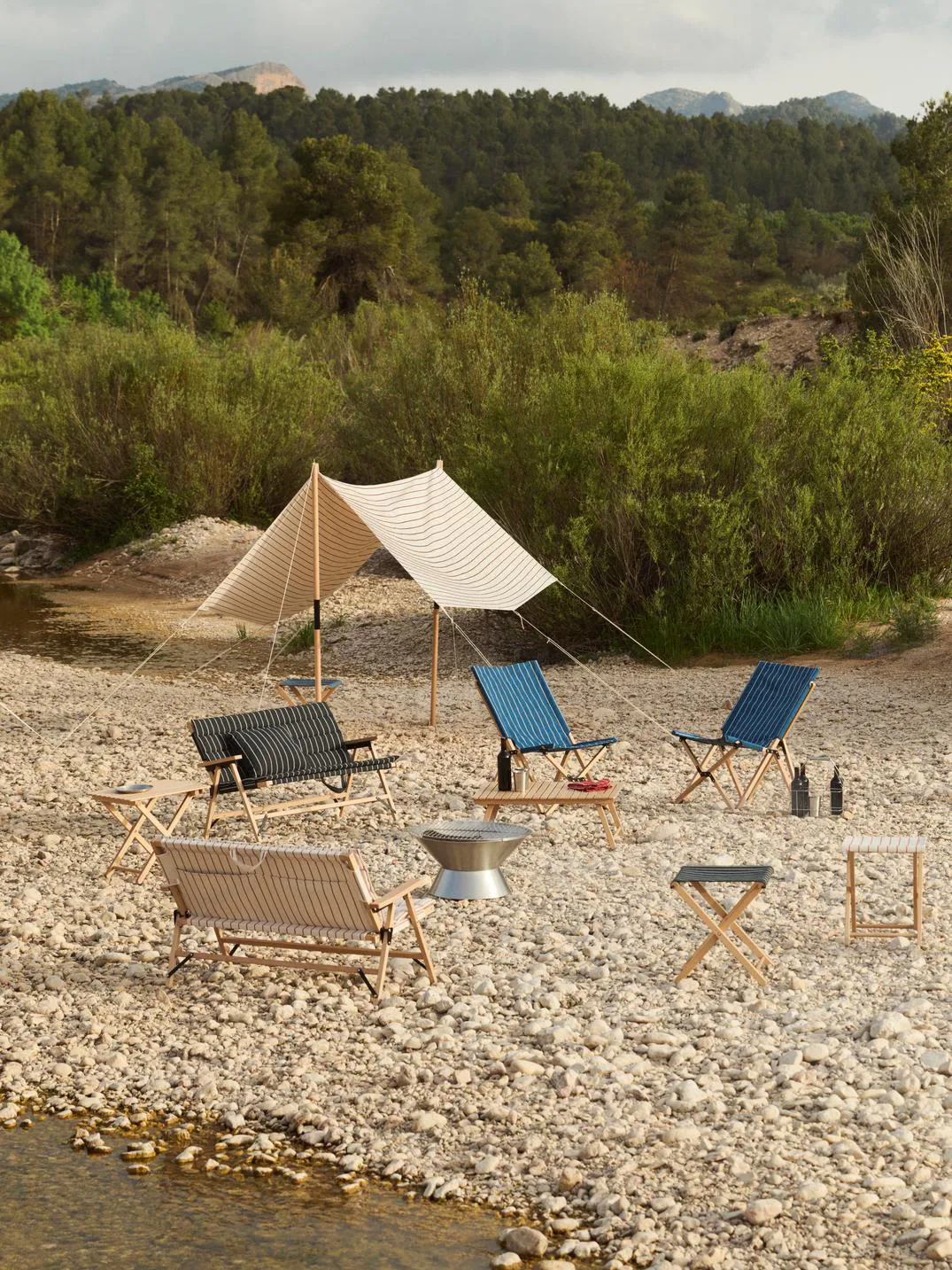 Outdoor Market aurinkosuoja, Beige-punainen, 200x240 cm HAY