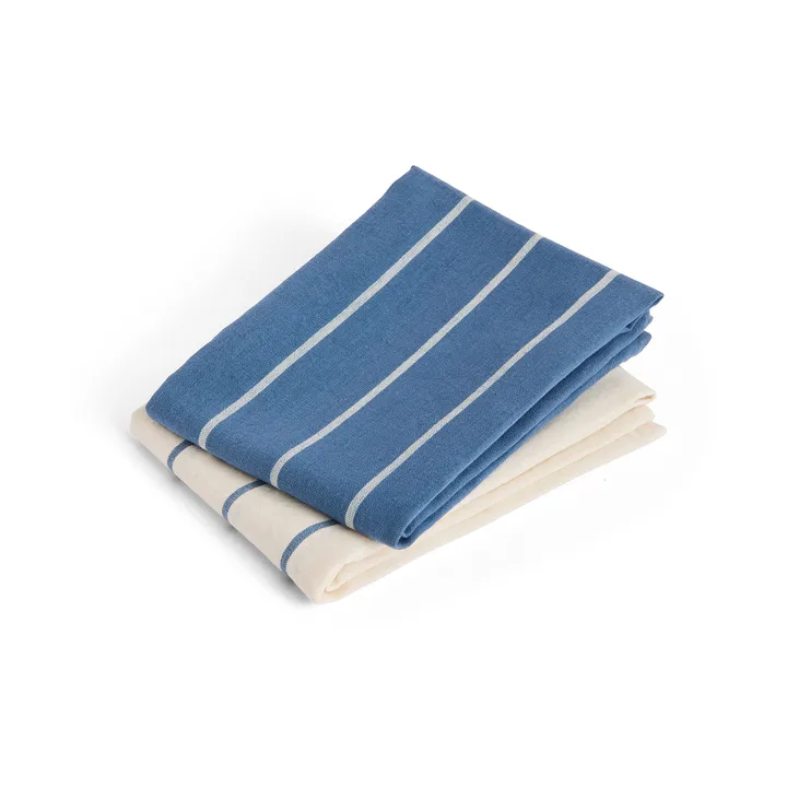 Outdoor Market keittiöpyyhe - Blue-beige, 2-pack - HAY