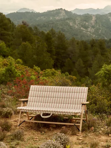Outdoor Market taitettava sohva - Beige-punainen, 2-istuttava - HAY
