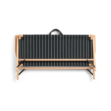 Outdoor Market taitettava sohva - Black-beige, 2-istuin - HAY