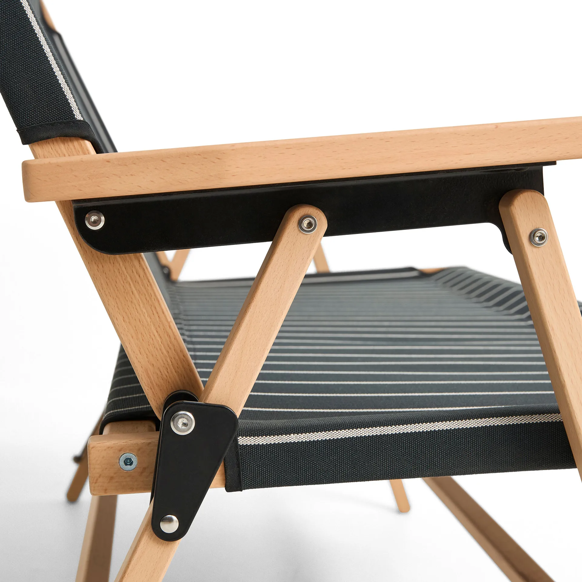 Outdoor Market taitettava sohva, Black-beige, 2-istuin HAY