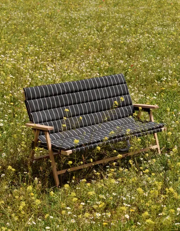 Outdoor Market taitettava sohva - Black-beige, 2-istuin - HAY