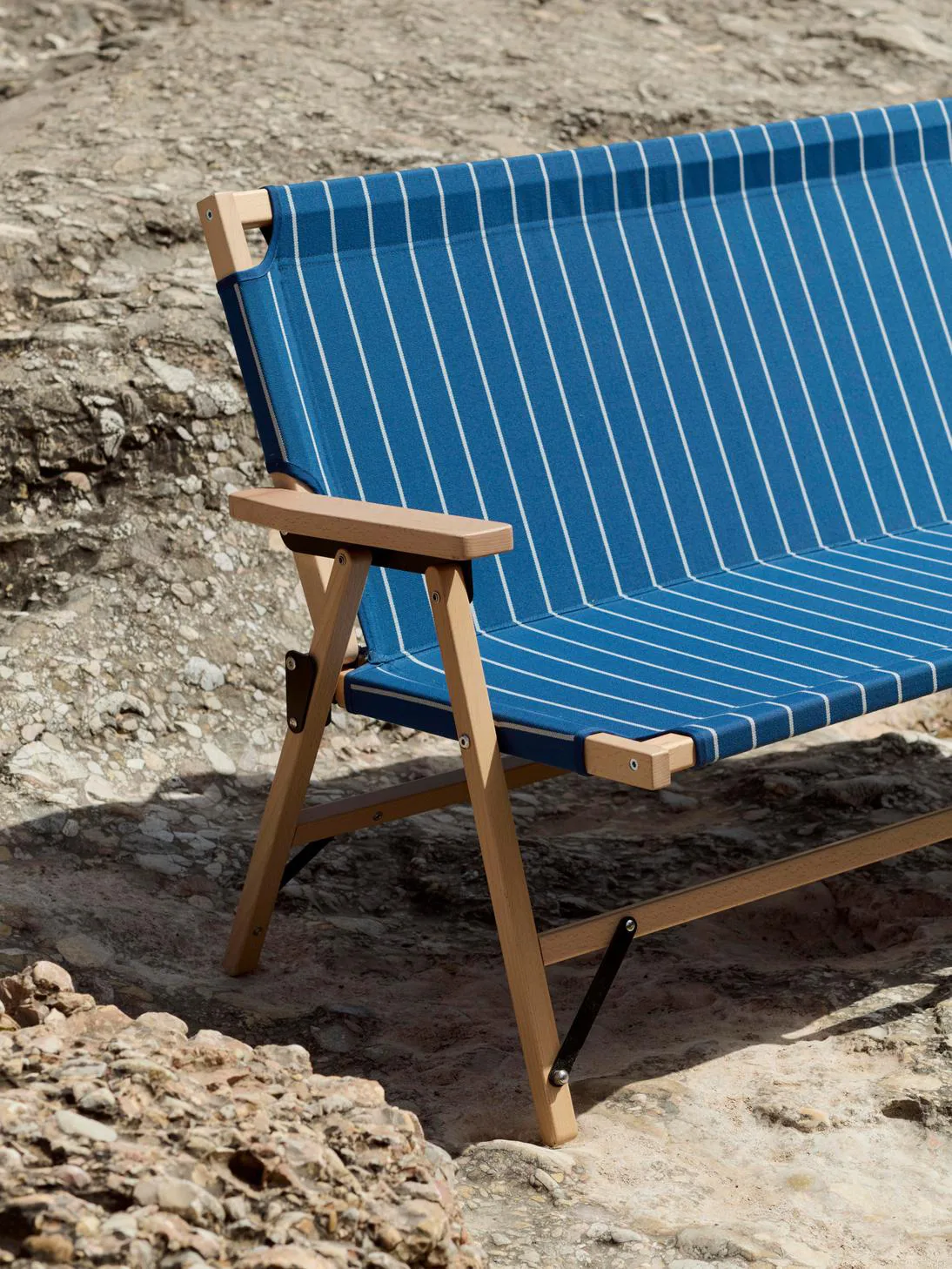 Outdoor Market taitettava sohva, Blue-beige, 2-istuttava HAY