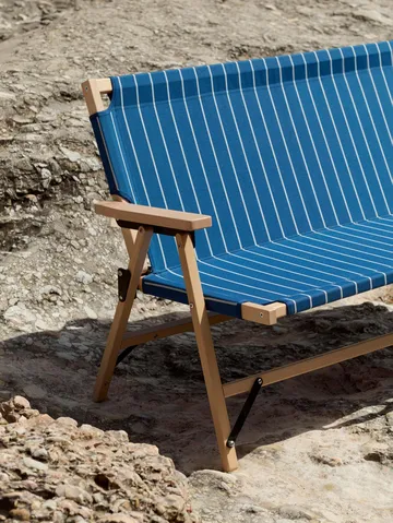 Outdoor Market taitettava sohva - Blue-beige, 2-istuttava - HAY