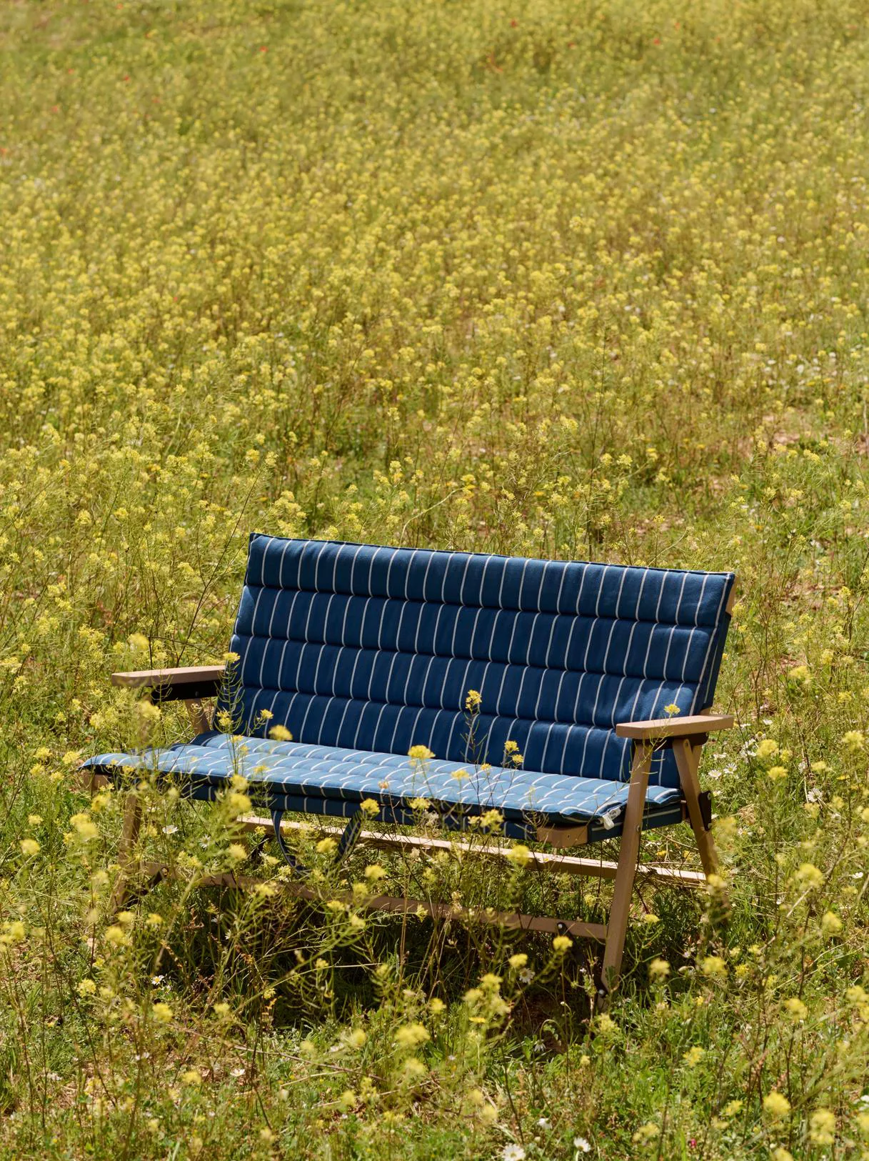 Outdoor Market taitettava sohva, Blue-beige, 2-istuttava HAY