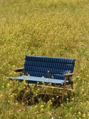 Outdoor Market taitettava sohva - Blue-beige, 2-istuttava - HAY