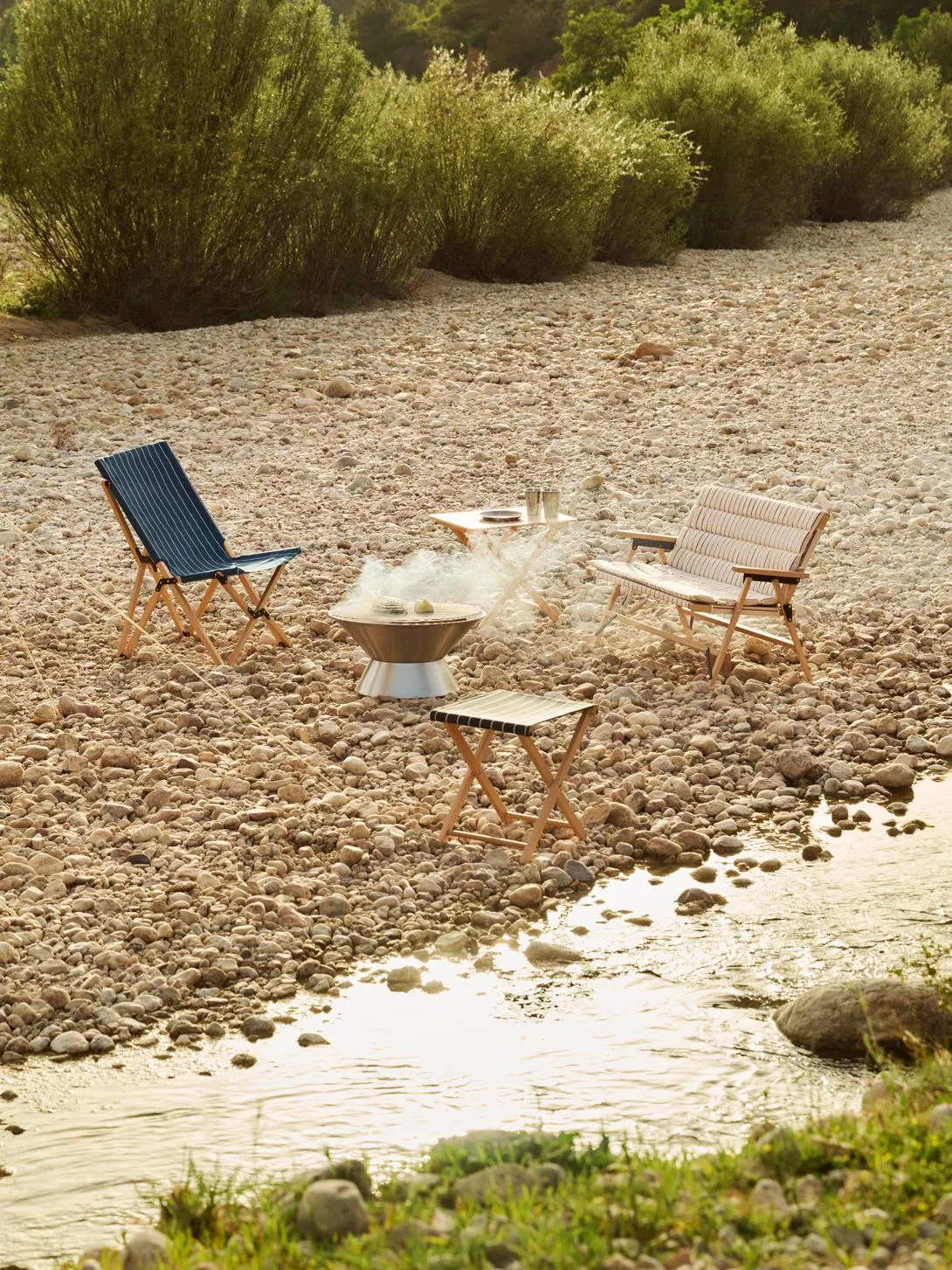 Outdoor Market taitettava tuoli, Beige-punainen HAY