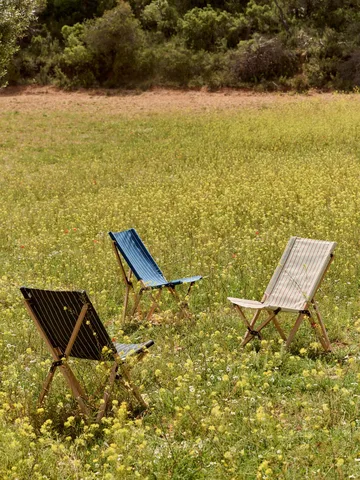 Outdoor Market taitettava tuoli - Sininen-beige - HAY