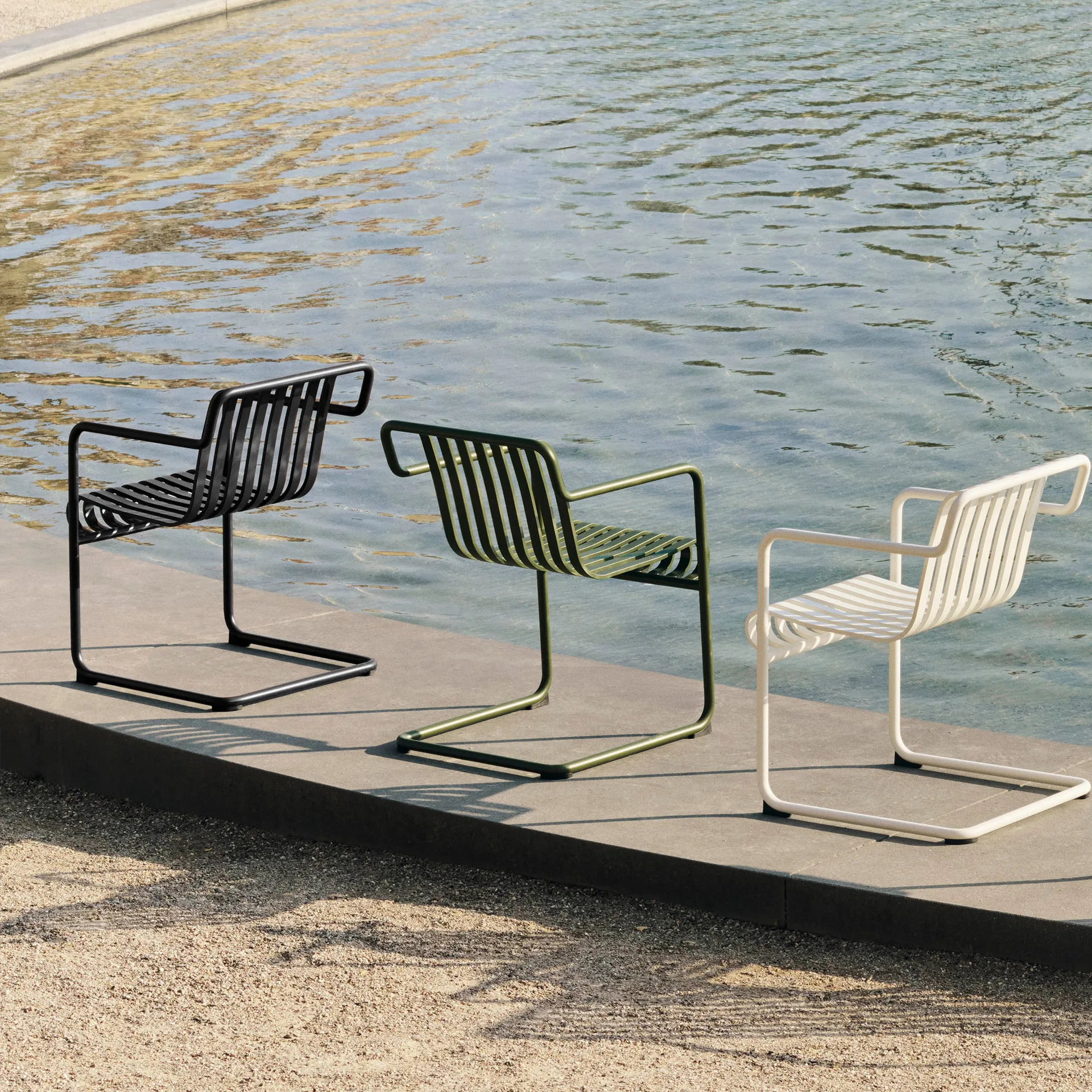 Palissade Cantilever Dining käsinojatuoli, Oliivi HAY