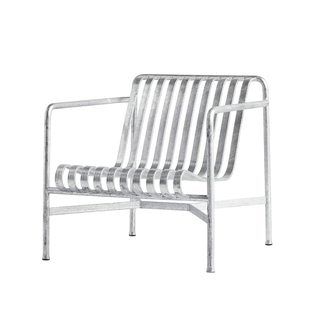 HAY Palissade Low lepotuoli hot galvanized | Skandinaavinen Sisustus | Puutarhatuolit | Hopeanvärinen