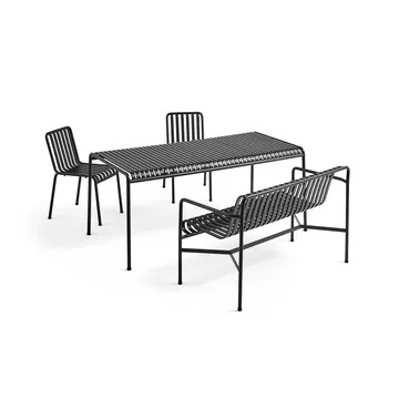 Palissade ruokailuryhmä 2 tuolia + penkki 170x90 cm - Anthracite - HAY