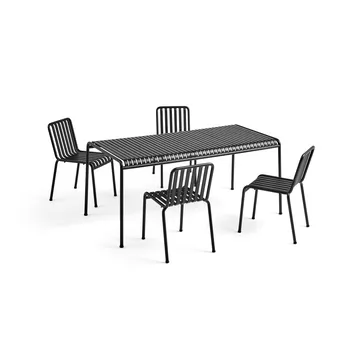 Palissade ruokailuryhmä 4 tuolia 170x90 cm - Anthracite - HAY