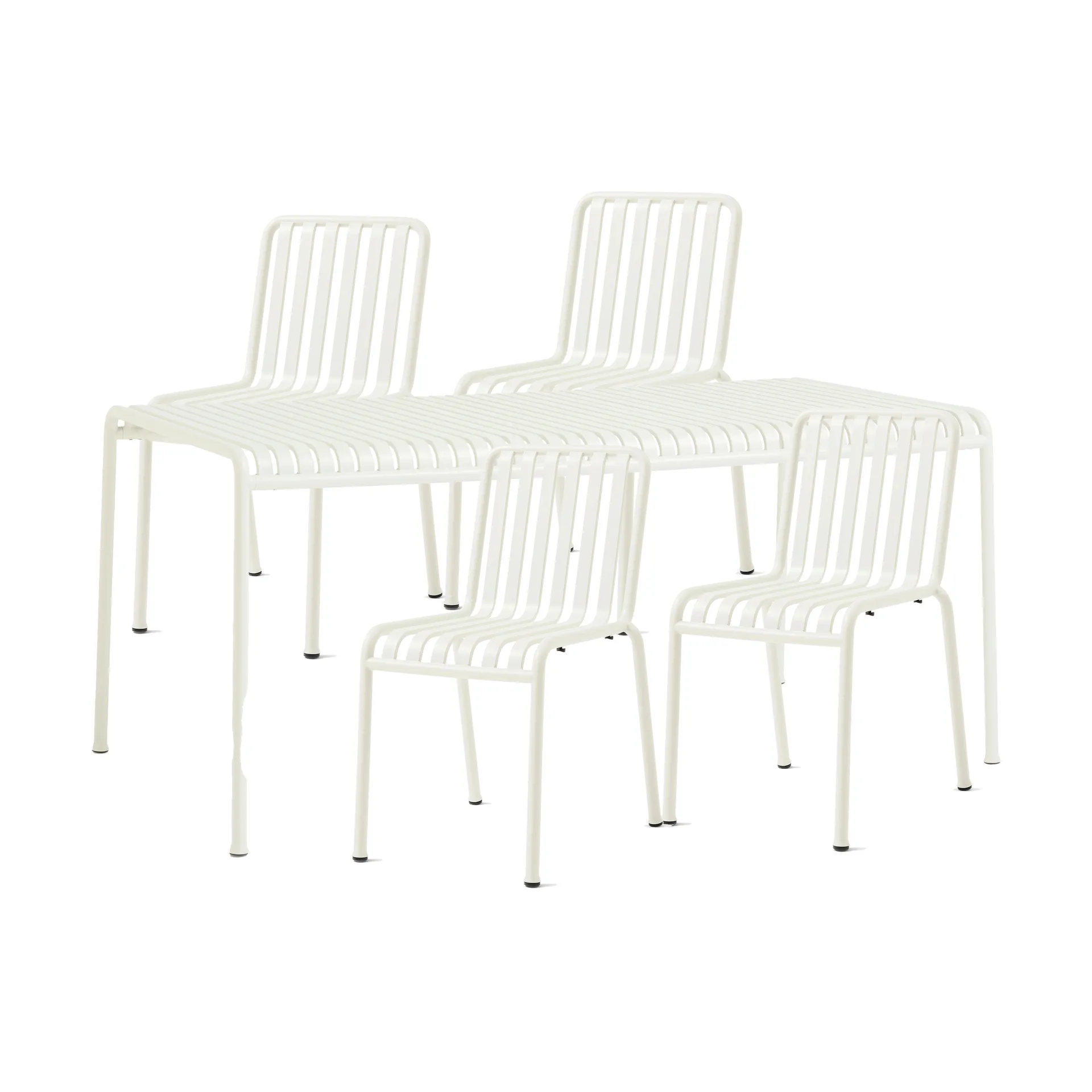 Palissade ruokailuryhmä 4 tuolia 170x90 cm cream white.,  HAY