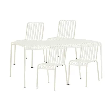 Palissade ruokailuryhmä 4 tuolia 170x90 cm cream white. - HAY