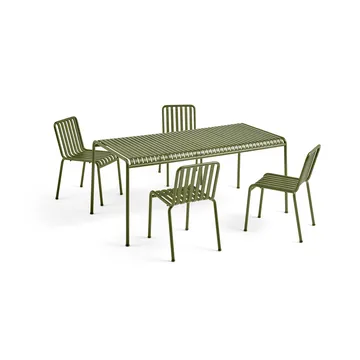 Palissade ruokailuryhmä 4 tuolia 170x90 cm - Olive - HAY