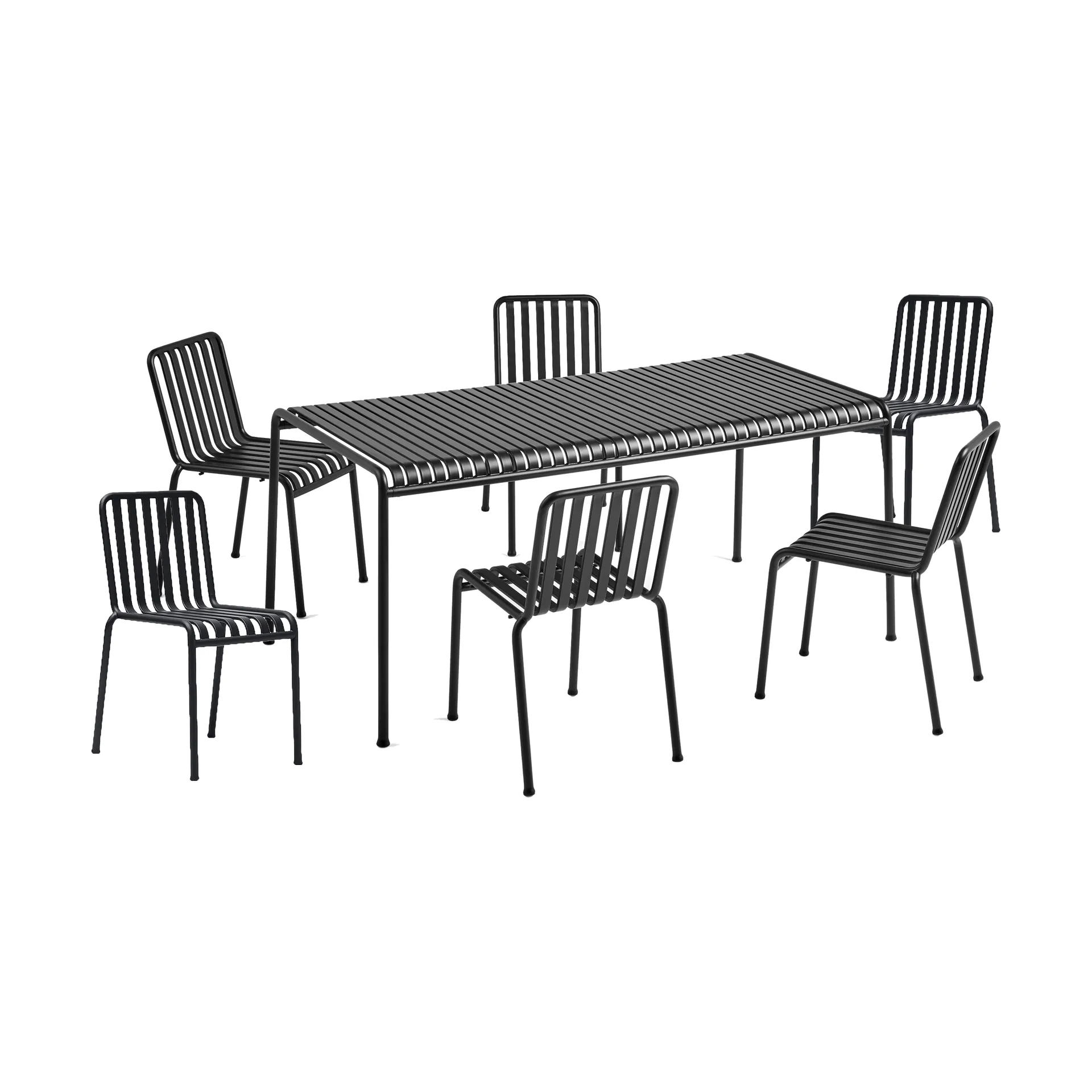 Palissade ruokailuryhmä 6 tuolia 170x90 cm anthracite,  HAY