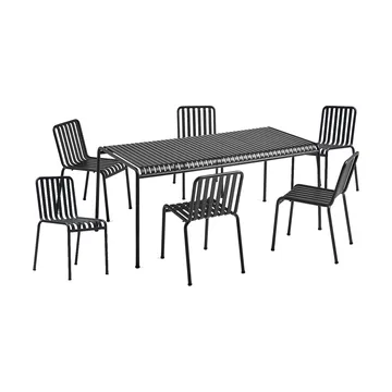 Palissade ruokailuryhmä 6 tuolia 170x90 cm anthracite - HAY