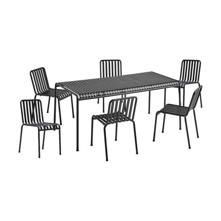 Palissade ruokailuryhmä 6 tuolia 170x90 cm anthracite - HAY
