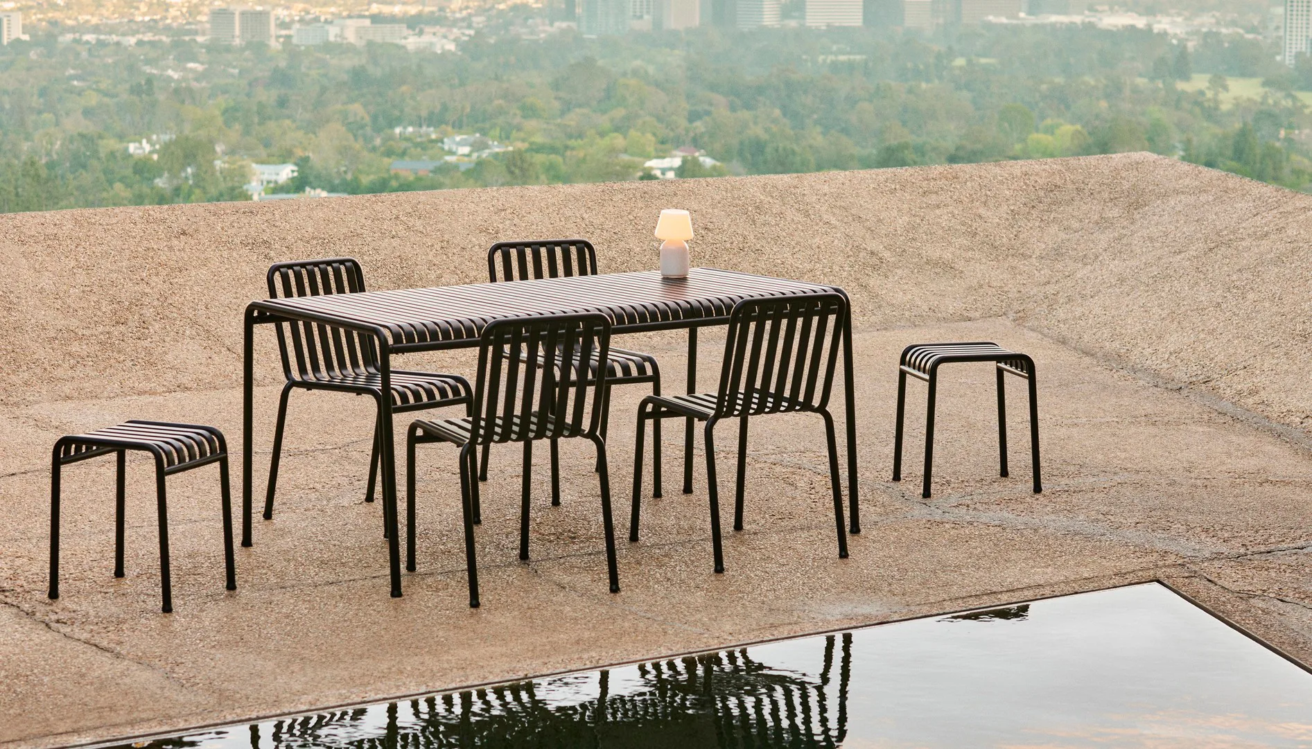 Palissade ruokailuryhmä 6 tuolia 170x90 cm anthracite HAY