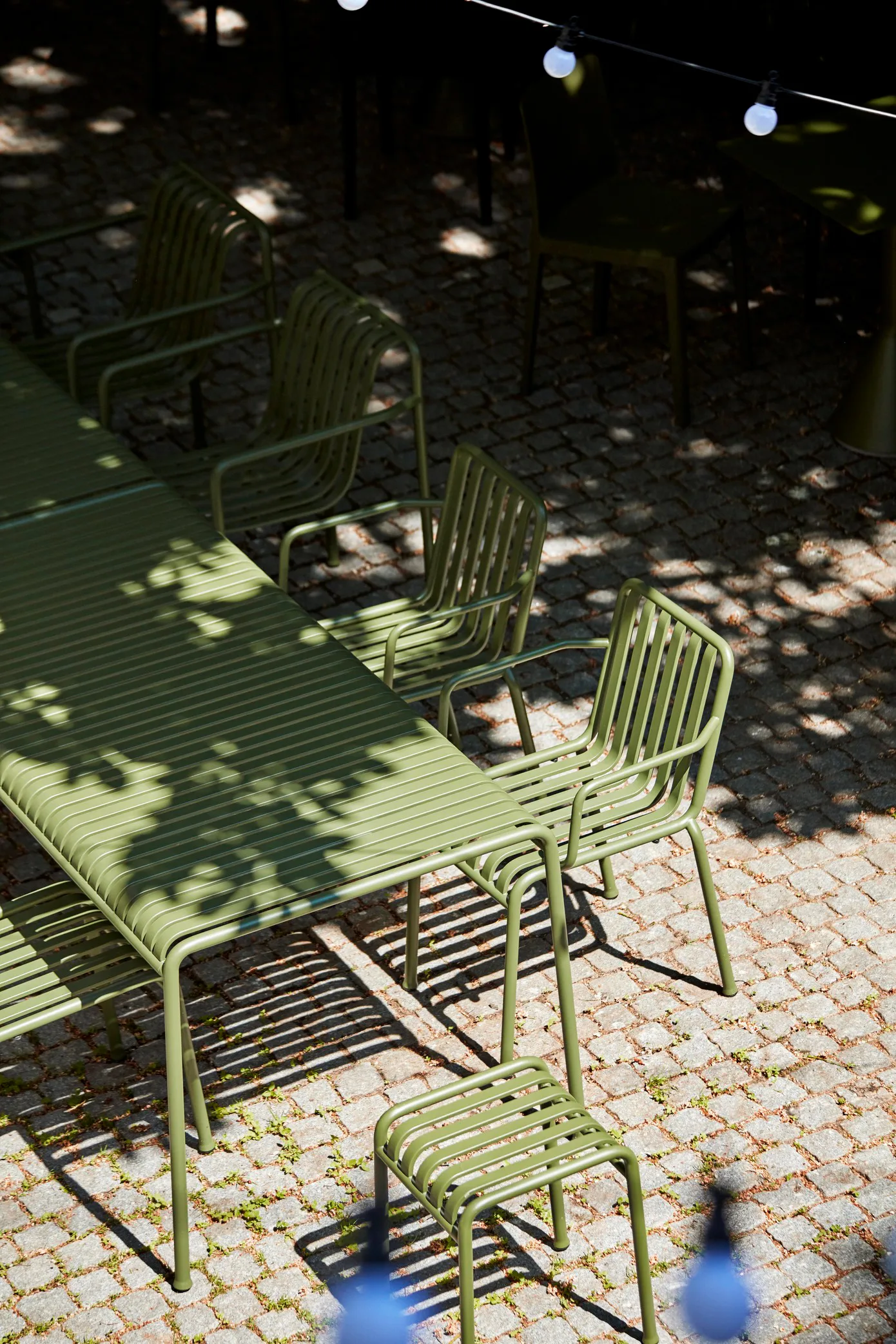 Palissade ruokailuryhmä2 Dining käsinojatuoli + penkki 170x90 cm olive,  HAY