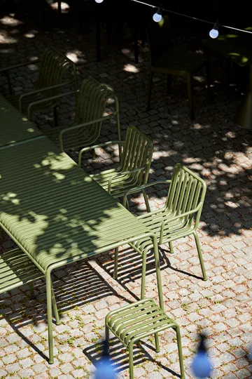 Palissade ruokailuryhmä2 Dining käsinojatuoli + penkki 170x90 cm olive - HAY