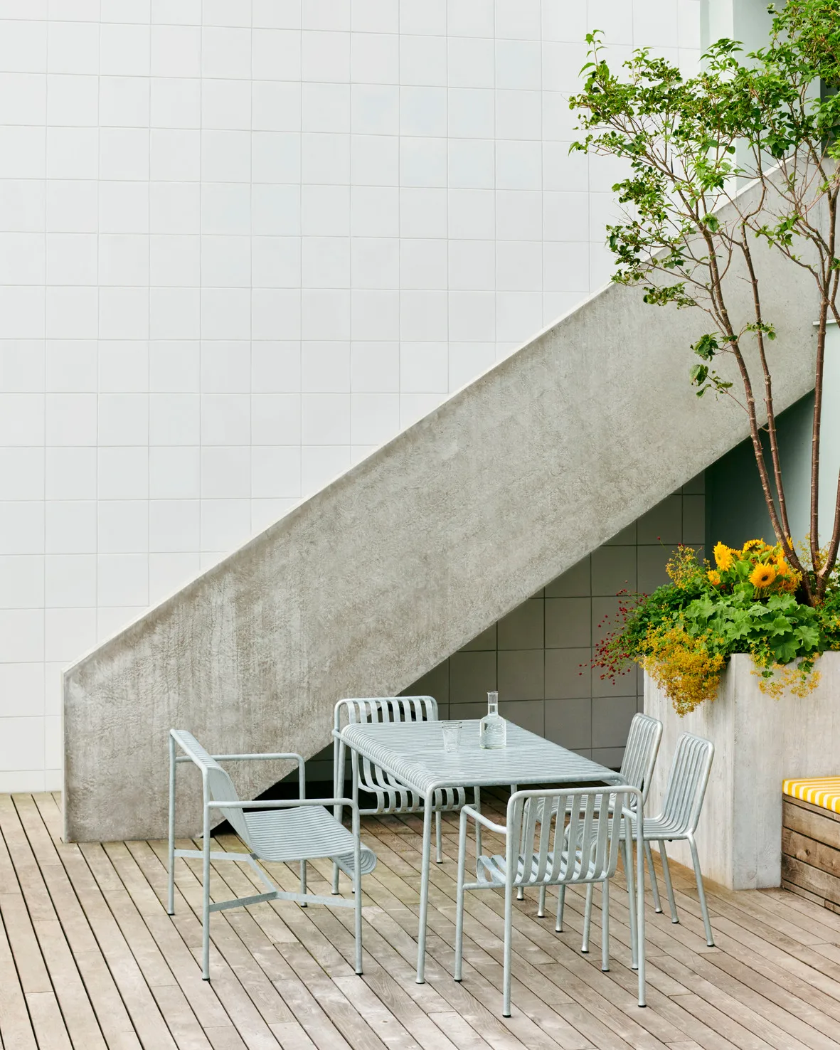 Palissade ruokapöytä 170x90 cm, Hot galvanised steel HAY