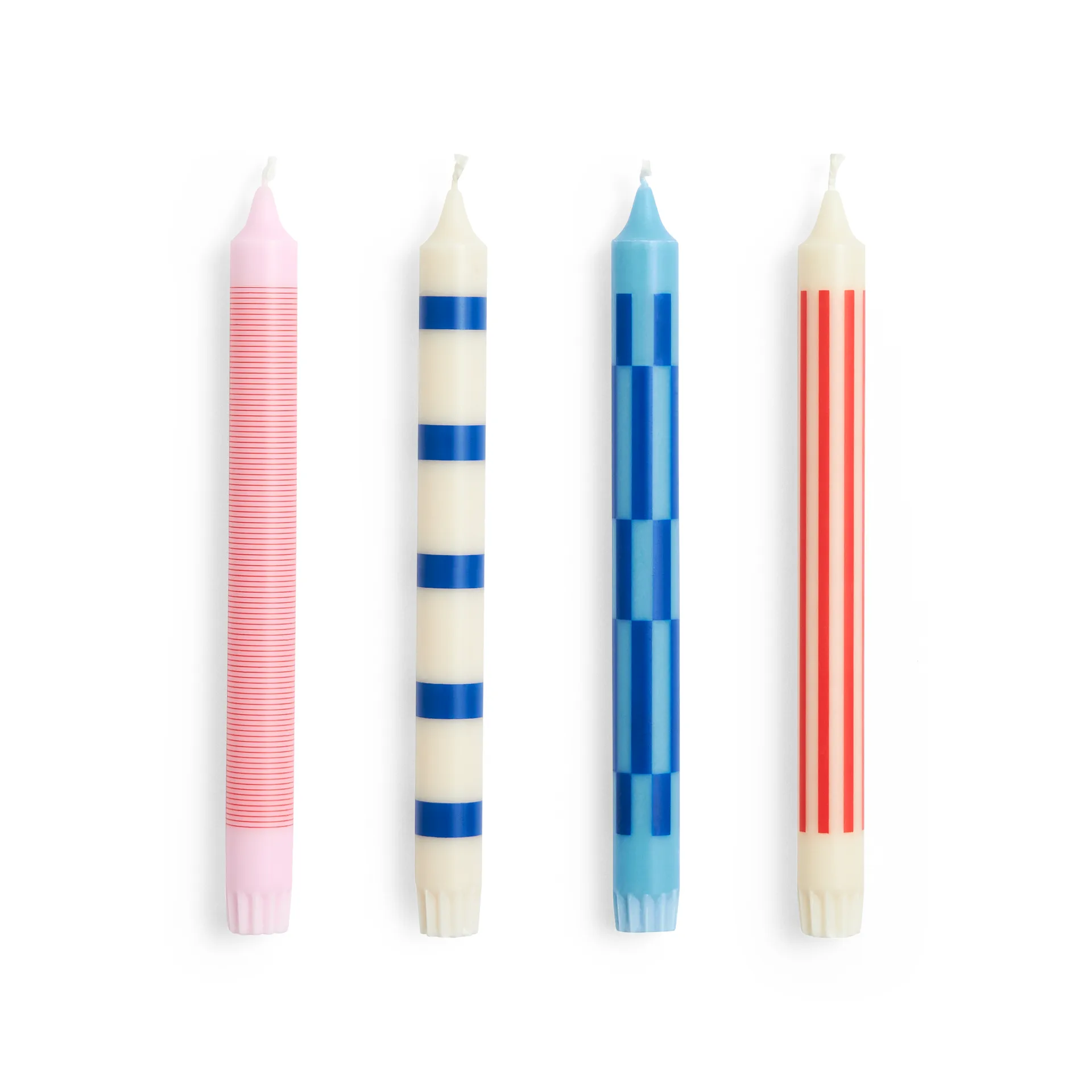 Pattern kynttilä mix 4-pack, Pink-red-blue HAY