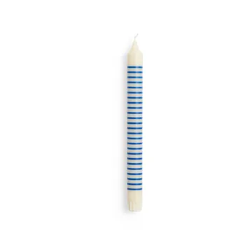 Pattern kynttilä pinstripe - Off white-blue - HAY