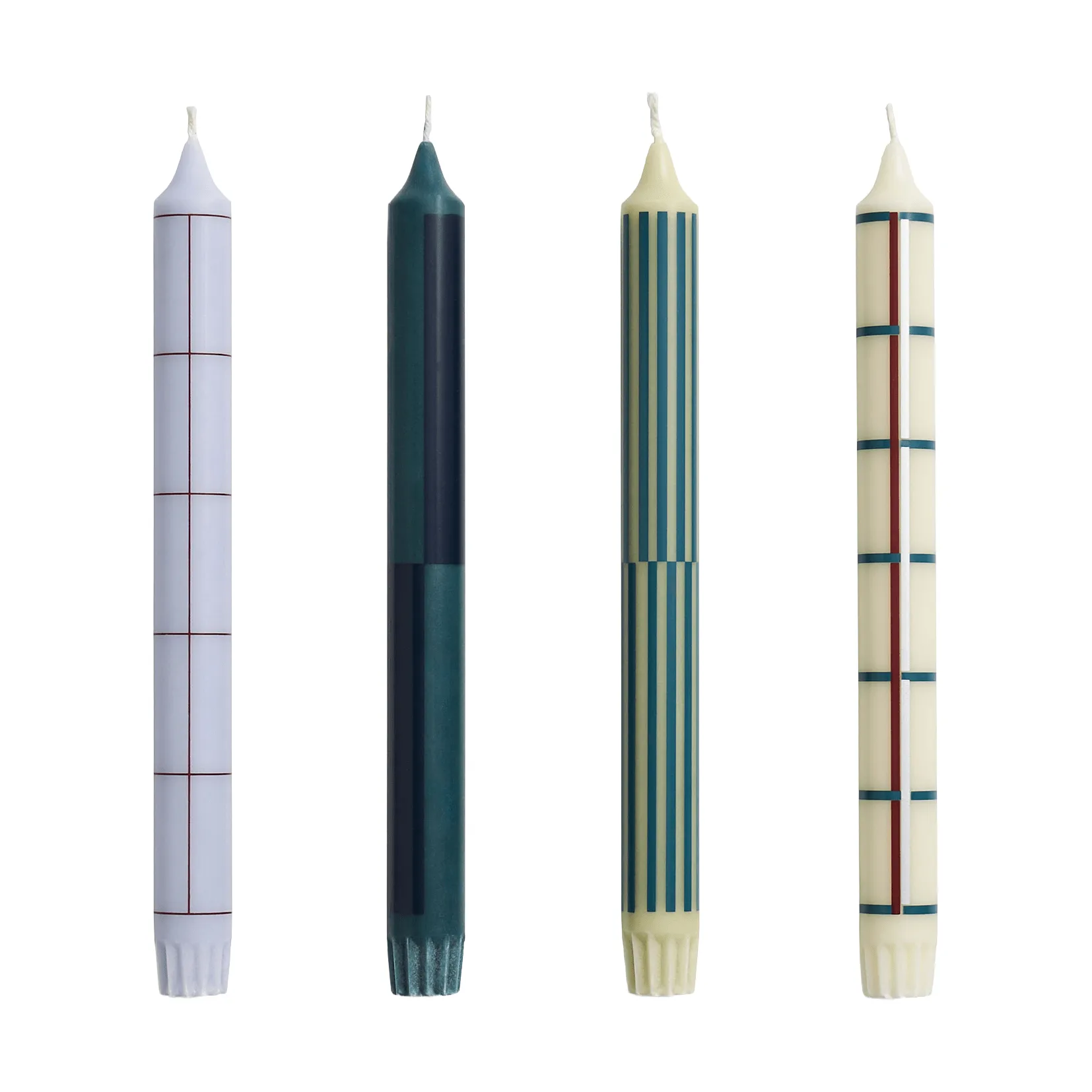 Pattern kynttiläsekoitus 4-pack, Vihreä–hopea HAY