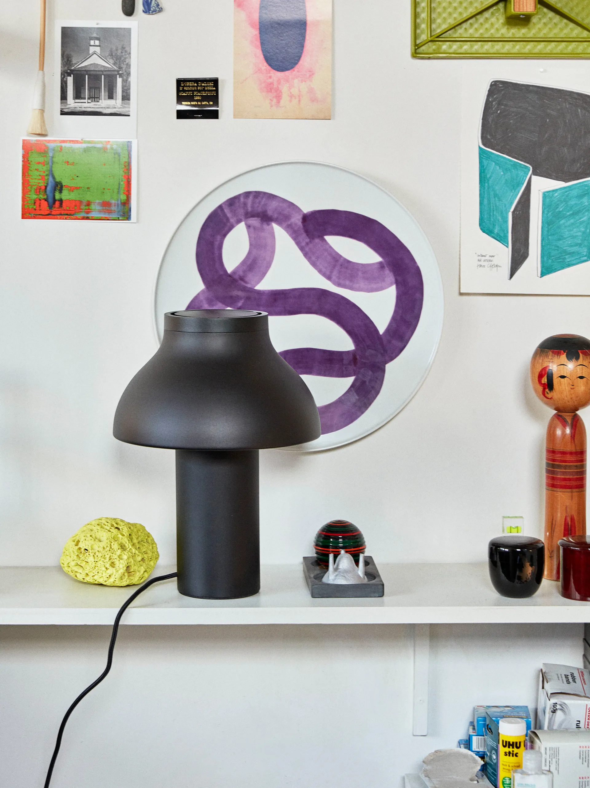 PC table pöytävalaisin S Ø25 cm, Soft black HAY