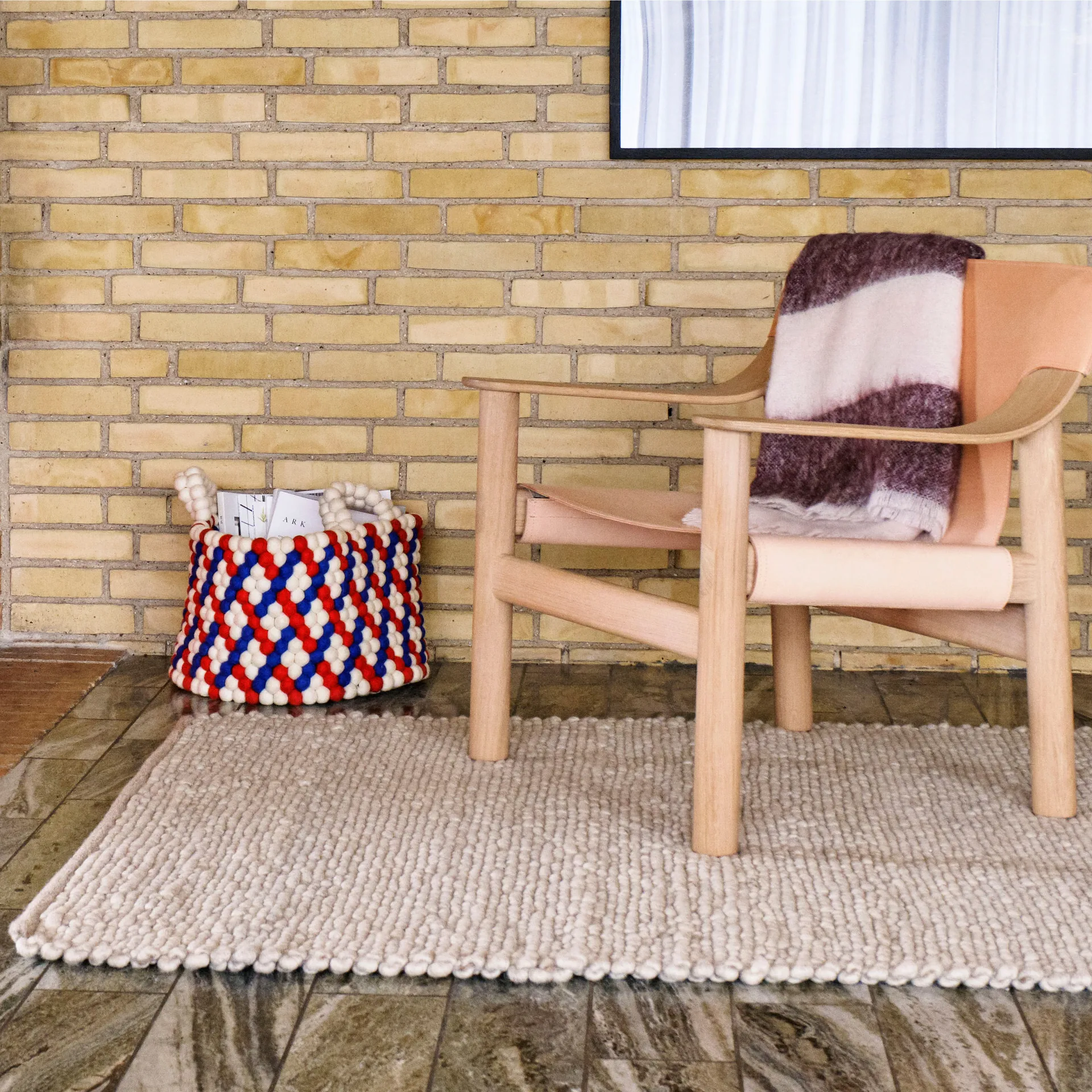 Peas Random -villamatto 140x200 cm, Soft grey HAY