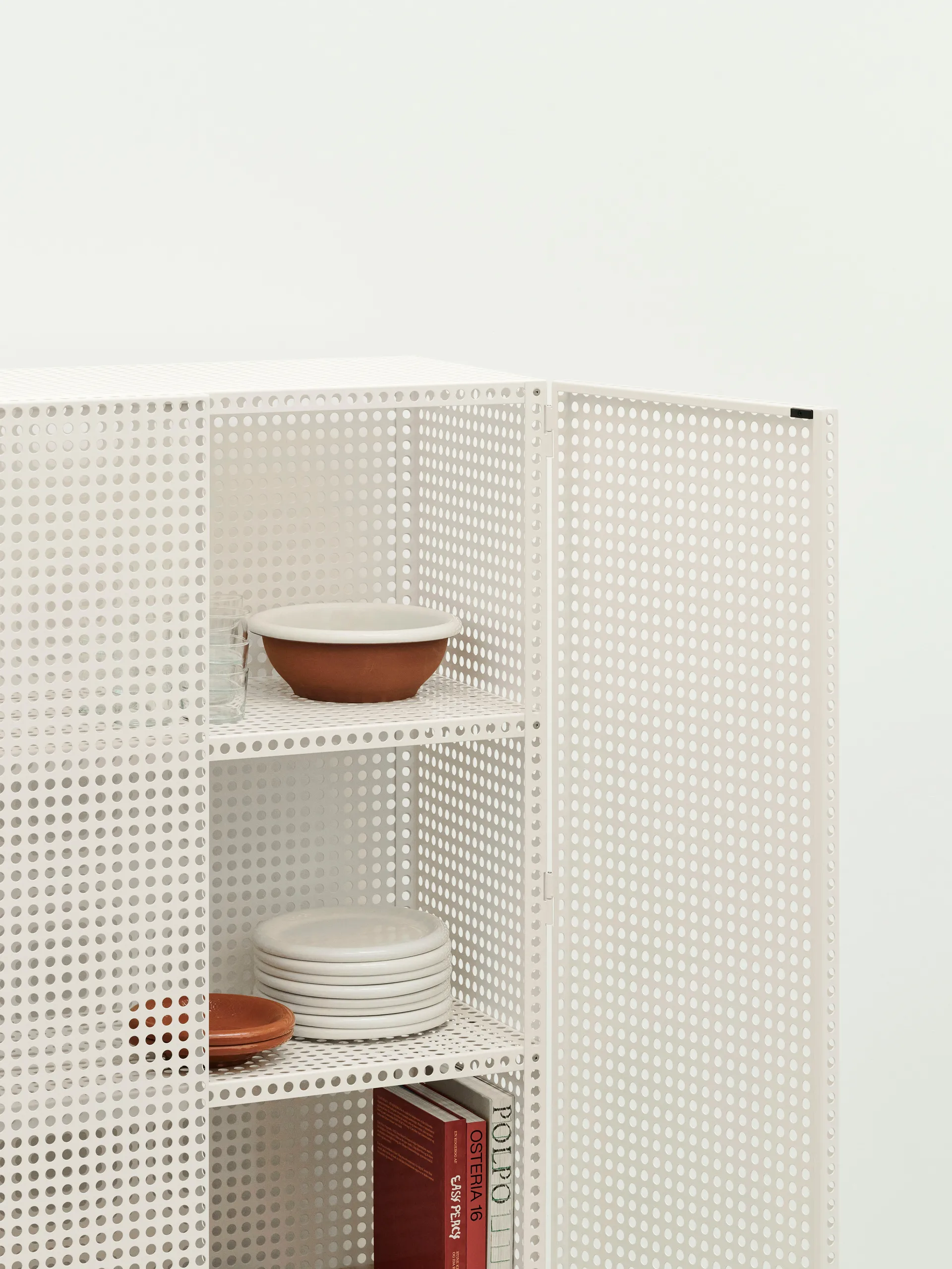 Perforated Cabinet kaappi large, Eggshell HAY