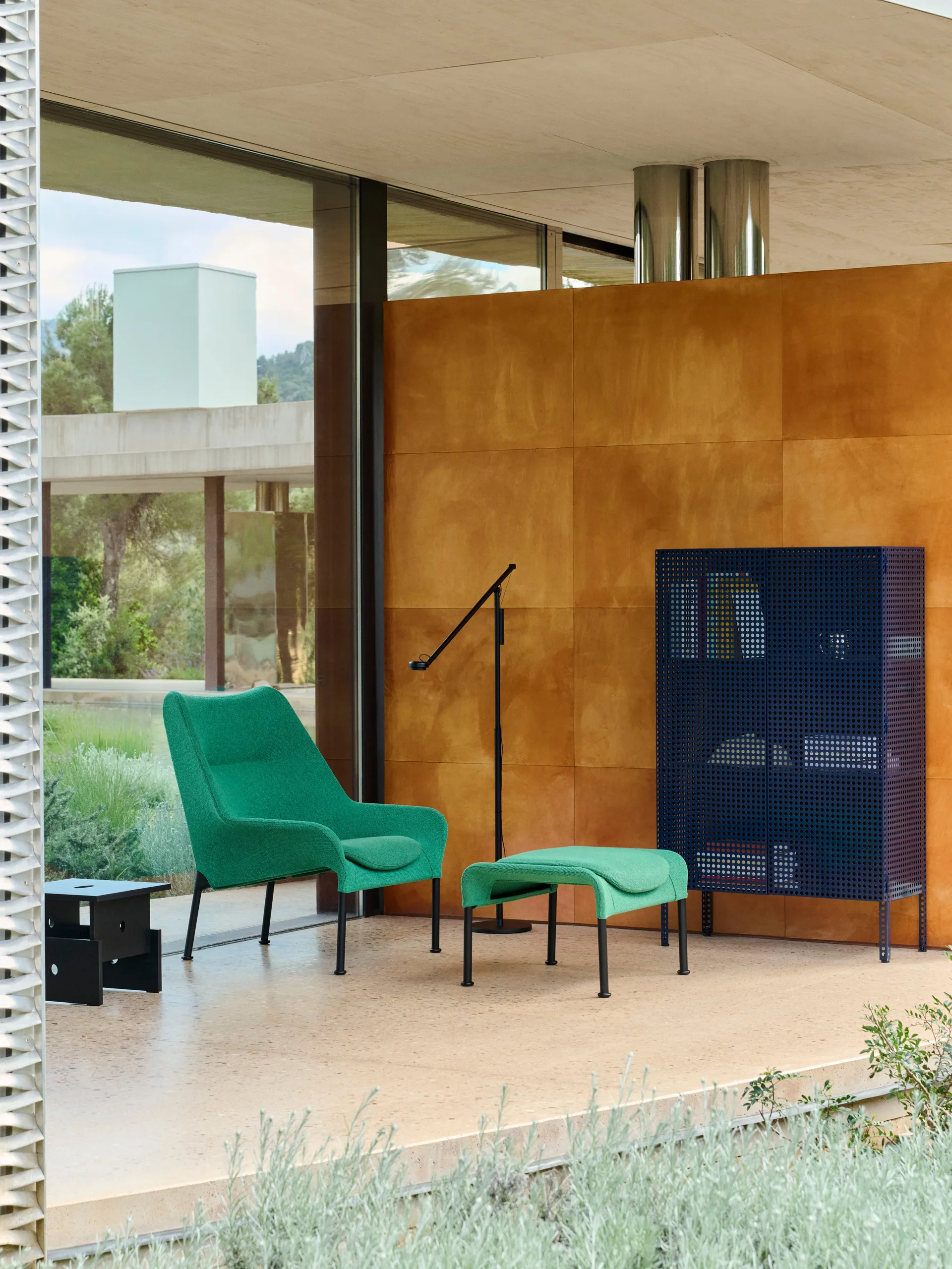 Perforated Cabinet kaappi large, Steel blue HAY