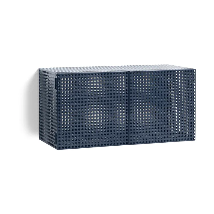 Perforated Cabinet seinäkaappi small - Steel sininen - HAY