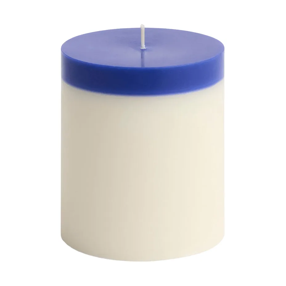 Silo Candle pöytäkynttilä, Ivory-royal blue, Ø9,5×11 cm HAY