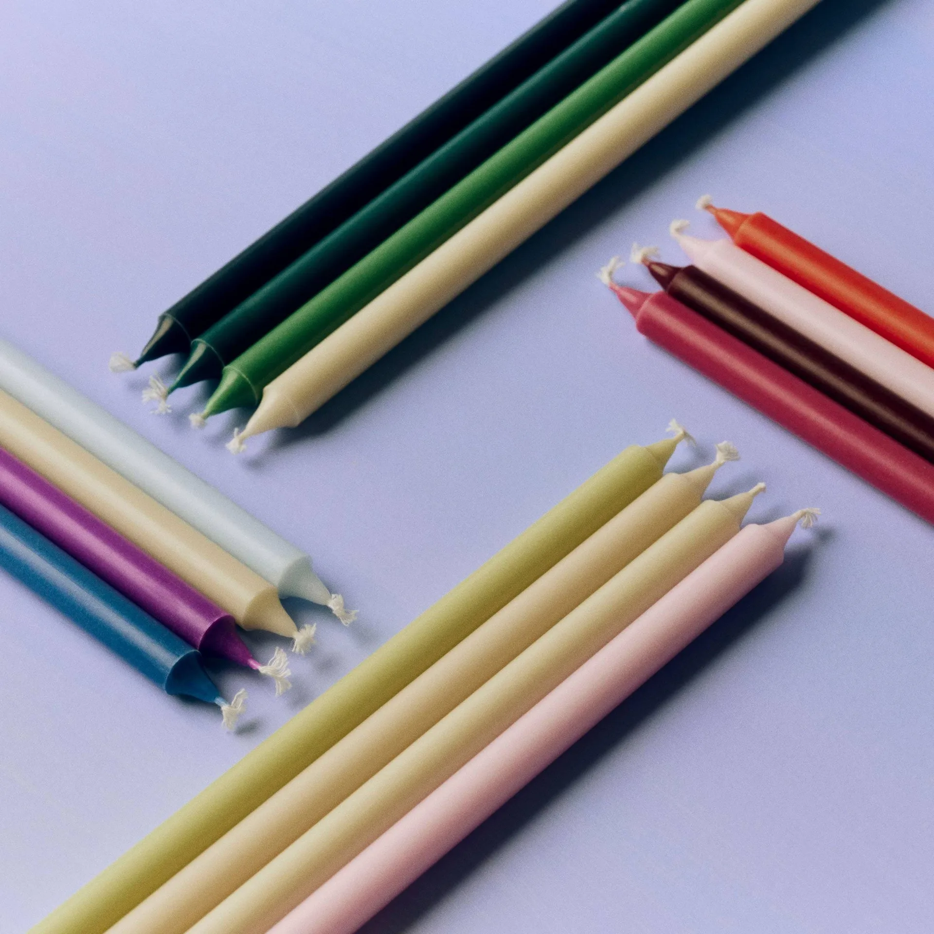 Slim kynttilä, 4-pack, Green-tummanvihreä HAY
