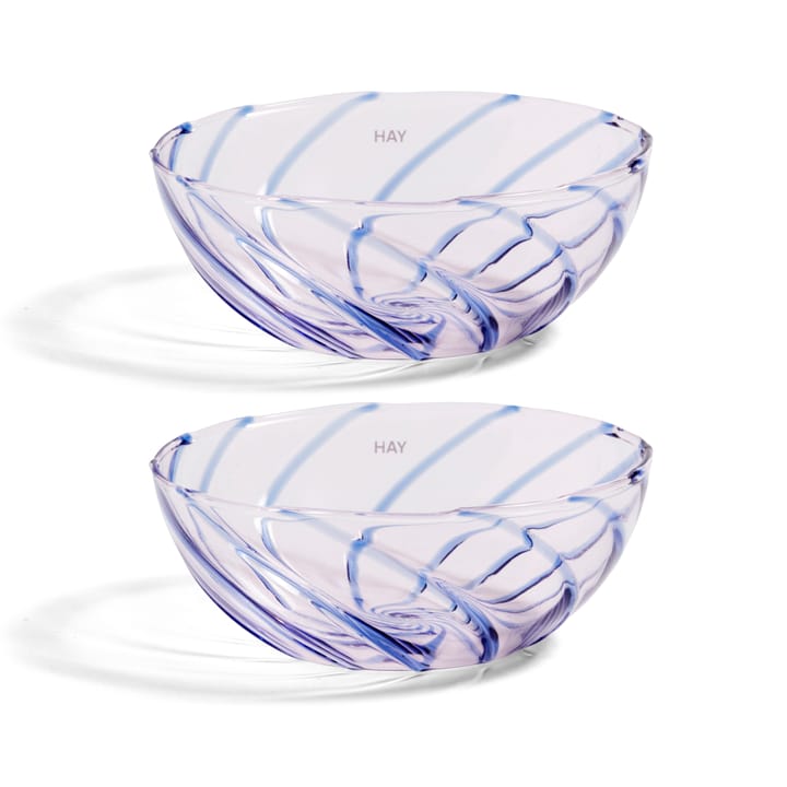 Spin kulho Ø8,5 cm 2-pack, Vaaleanpunainen-Sininen viiva HAY