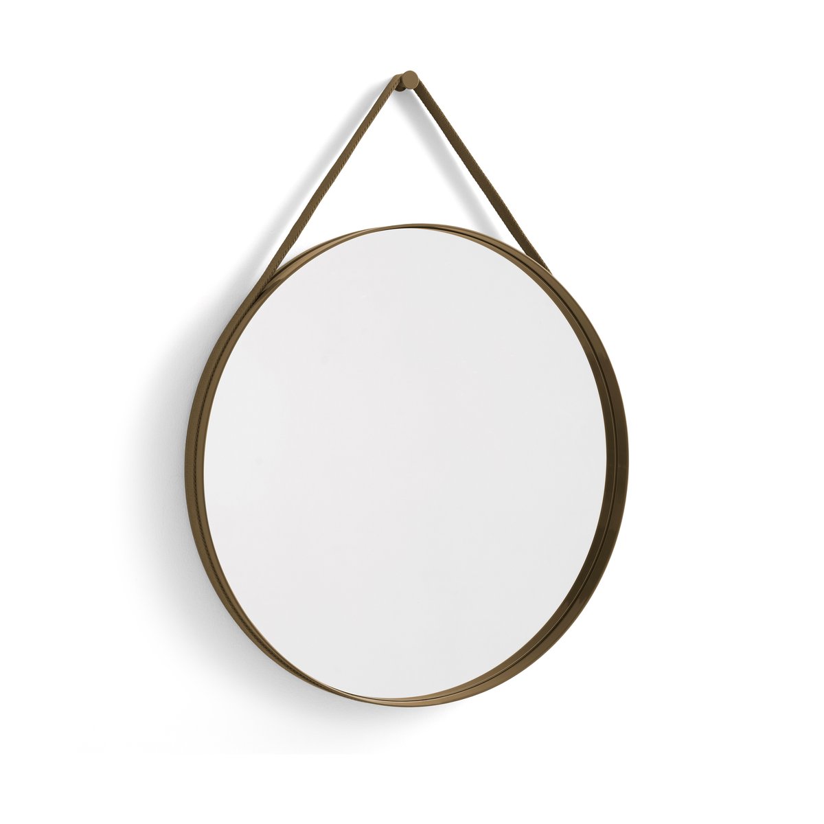 HAY Strap Mirror -peili Ø 70 cm Light brown