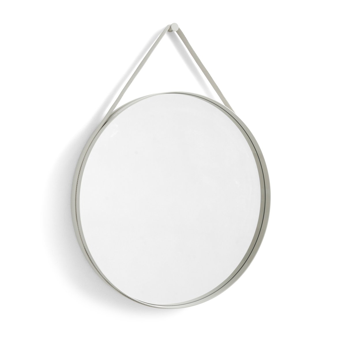 HAY Strap Mirror -peili Ø 70 cm Light grey
