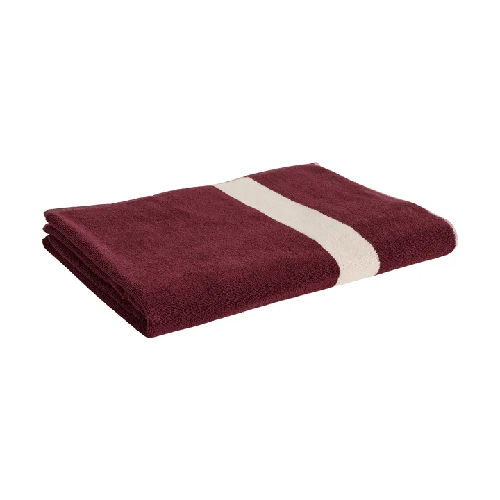 Stripe pyyhe - Burgundy, 100×150 cm - HAY